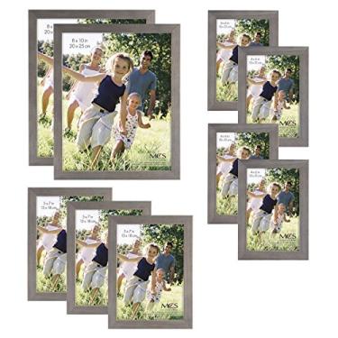 Imagem de MCS Conjunto de molduras de madeira de galeria de 9 peças, cinza (65617)