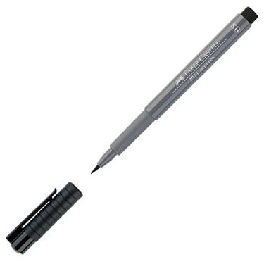 Imagem de Faber-Castell Caneta artística e gráfica Pitt Artist Pen Soft Brush India, cinza frio, caneta de ponta única, para arte, artesanato, desenho, esboço, casa, escola, universidade, colorir