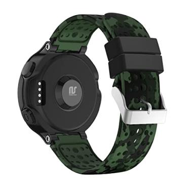 Imagem de Pulseiras NSmart compatível com Smartwatch Garmin Forerunner modelos 230 235 220 620 630 735 735XT - Nandos-Store (com chave para troca) (Verde camuflado)