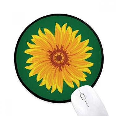 Imagem de Tapete de mouse amarelo girassol planta flor mesa escritório tapete redondo para computador