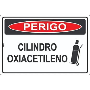 Imagem de Placa de Sinalização Perigo Cilindro de Oxiacetileno 20X30CM