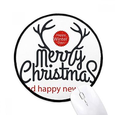 Imagem de Tapete de mouse de natal alce ano novo festival de inverno desktop escritório tapete redondo para computador
