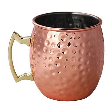 Imagem de Bireegoo 1 peça 550ml caneca banhada a cobre copo de cerveja de grande capacidade caneca de café canecas banhadas a cobre bar de cozinha copo copo caneca personalizada (8,5 * 9,5 cm)
