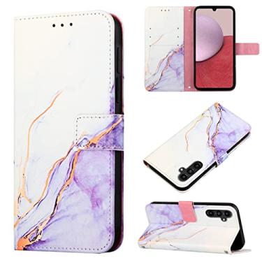 Imagem de Lanyard Pretty Marble Capas de telefone Samsung Galaxy A14 A 14 5G Capa de couro com slots de cartão impressos clipe de carteira para telefone de negócios Samsung A14 5G capas (5, Samsung A14 5G)