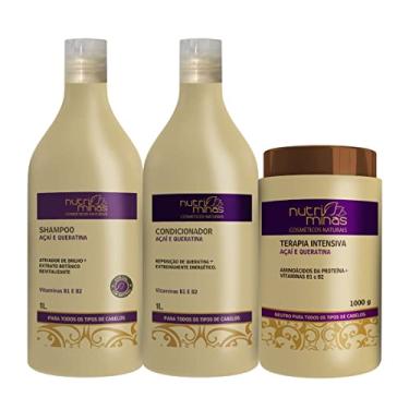 Imagem de Kit Terapia Intensiva Açaí e Queratina Nutriminas 3 Produtos