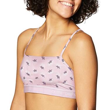 Imagem de Calvin Klein Sutiã feminino Ck One micro sem forro, Estampa de estrela dormindo_rosa perolado, M