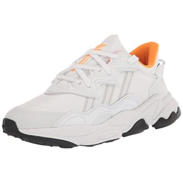Imagem de adidas Originals Tênis masculino Ozweego, Branco/Cinza/Laranja Rush, 4