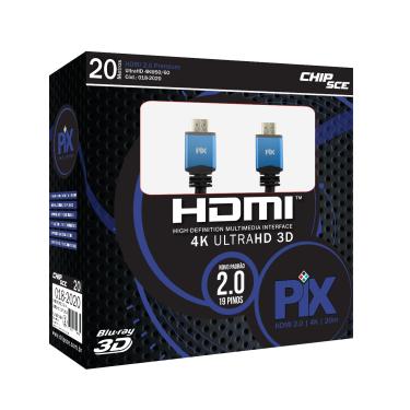 Imagem de Cabo HDMI 4k Ultra Hd 2.0 3D Ethernet HDR C/ Filtro 20 Metros - Pix 