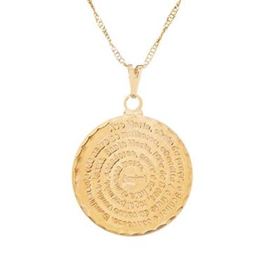 Imagem de Colar Medalha Ave Maria 25mm - Sunshine Cristais Cor:Ouro