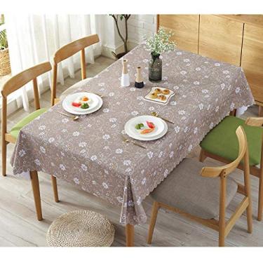 Imagem de Toalha de mesa de vinil com forro de flanela oblonga, capa de mesa de PVC impermeável, conjuntos de toalha de mesa para sala de jantar, estilo nórdico, se encaixa na maioria das mesas Limpe, limpa, fácil de cuidar