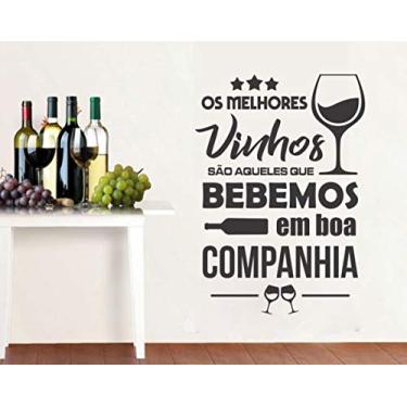 Imagem de Adesivo de parede frase Os Melhores Vinhos tam 50cmx65cm