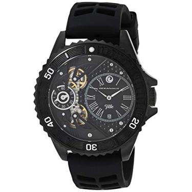 Imagem de Oceanaut Pulseira de borracha masculina Tide de aço inoxidável e quartzo, preta, relógio casual 22 (modelo: OC0997)