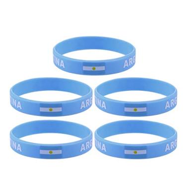 Imagem de 5 Unidades Pulseira Country Pulseira De Borracha Argentinos Pulseira Esportiva Da Moda Pulseira De Pulseiras De Futebol Pulseira De Silicone País Joalheria Cara Impressão