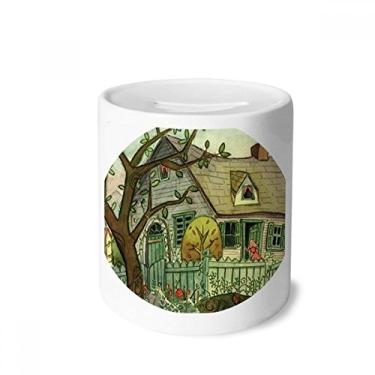 Imagem de Miaoji Caixa de Dinheiro com Pintura Aquarela Gato Downtown Girl Caixa de Cerâmica Porta-Moedas Presente