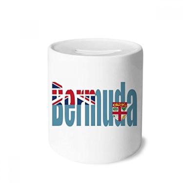 Imagem de DIYthinker Porta-moedas de cerâmica com nome da bandeira do país de bermudas, presente de cofrinho
