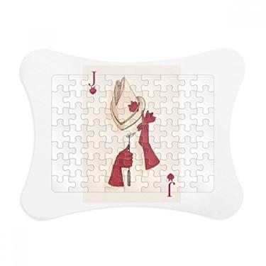 Imagem de Baralho de cartas coração J padrão quebra-cabeça moldura decoração decoração de imagem quebra-cabeça ornamento
