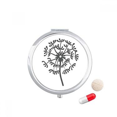 Imagem de Porta-comprimidos de dente-de-leão com contorno de plantas de flores, caixa de armazenamento de medicamentos