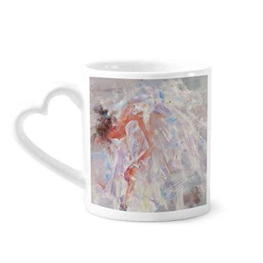 Imagem de Balé, menina, XJJ, caneca de pintura a óleo, copo de coração de vidro