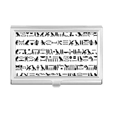 Imagem de Egypt Totem Hieroglyphs Fresco Repeat Porta-cartão de visita Carteira de bolso