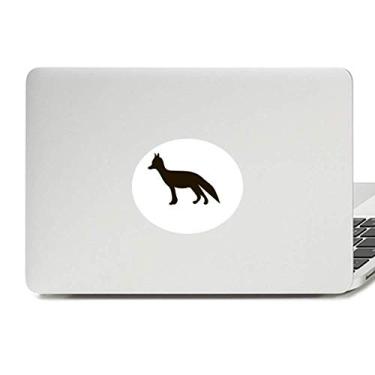 Imagem de Adesivo de vinil de raposa preta com emblema de animal bonito para notebook