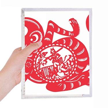 Imagem de Papercut Caderno de arte do macaco do zodíaco chinês com folhas soltas Diário Recarregável Papercut