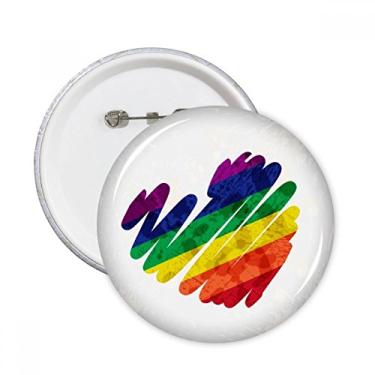 Imagem de Pintura coração LGBT arco-íris pinos redondos distintivo botão decoração roupas presente 5 peças