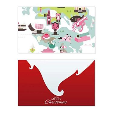Imagem de Mapa de Hong Kong Famoso da China Holiday Merry Christmas Cartões de parabéns Mensagem de Natal
