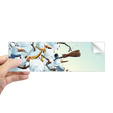 Imagem de DIYthinker Adesivo retangular de Natal com desenho de boneco de neve para notebook, janela