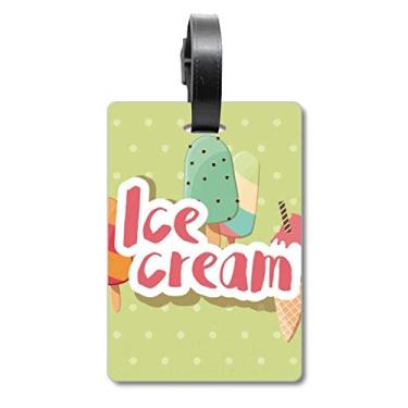 Imagem de Green Popsicle Estampa de sorvete Doce Bolsa Etiqueta de Bagagem Etiqueta para Bagagem Etiqueta de Scutcheon