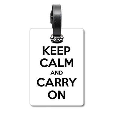Imagem de Etiqueta preta Keep Calm And Carry On com citação "Keep Calm And Carry On"
