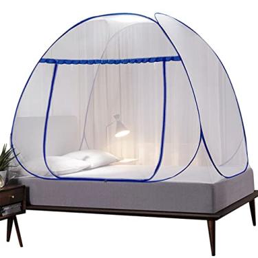 Imagem de Camidy Mosquiteiro dobrável Tenda Cortinas de dossel para camas, rede mosquiteira pop-up, rede mosquiteira portátil com porta única para bebês adultos