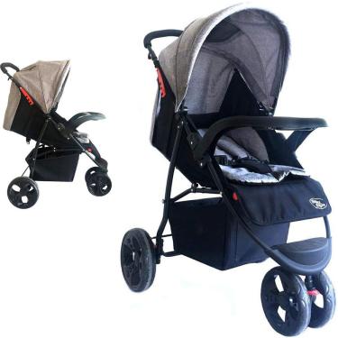Imagem de Carrinho de Bebê Passeio Urban 3 Rodas Grandes Triciclo - Baby Style Cinza