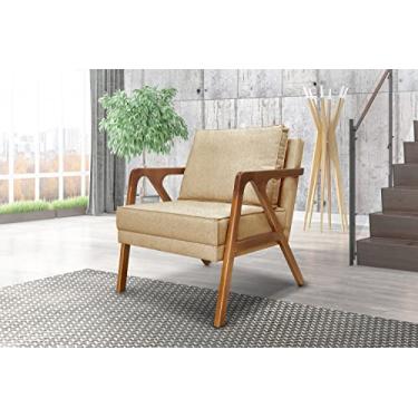 Imagem de Poltrona Estofada Decorativa Sala Quarto Escritório Leitura Ametista (Dourado)