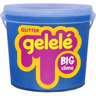 Imagem de Slime Gelelé Big Slime Glitter Azul Balde 1,5kg
