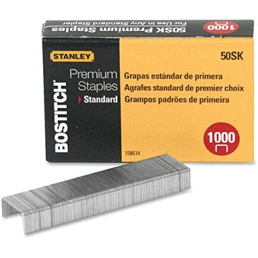 Imagem de Grampeadores padrão premium Bostitch, perna de 0,63 cm, tiras de quarto (mini), 1.000 por caixa (50SK)