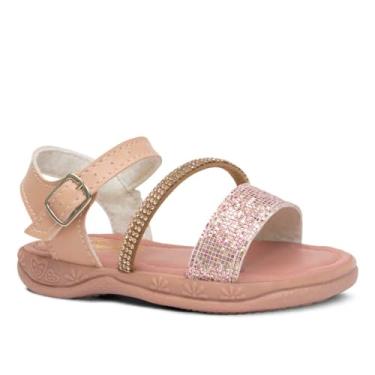 Imagem de Sandália Bebê Infantil Nº 19 ao 26 Menina Moda Brilho Strass 04.74 (Rosê, BR, Criança de 1 a 3 anos, Numérico, 19)