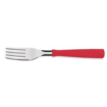 Imagem de Garfo De Mesa New Kolor Com Lâmina Em Aço Inox E Cabo De Polipropileno Vermelho