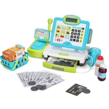 Imagem de Caixa registradora Toy FS Pretend Play com calculadora para crianças