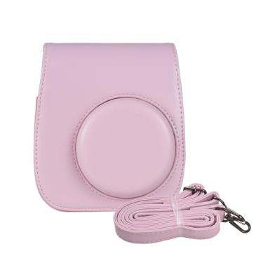 Imagem de Daconovo Estojo de armazenamento instantâneo para câmera Bolsa de couro PU Fivela magnética com alça de ombro Compatível com Fujifilm Instax Mini 12/11/9/8