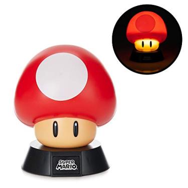 Imagem de Super Mario Bros. Cogumelo 3D Luz noturna - Lâmpada decorativa colecionável