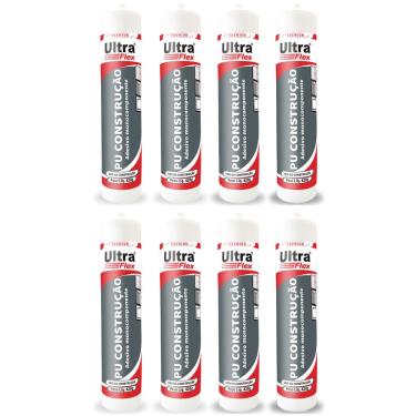 Imagem de Kit 8 Selante Vedante Poliuretano PU Ultraflex Bege Bisnaga 400g ITW