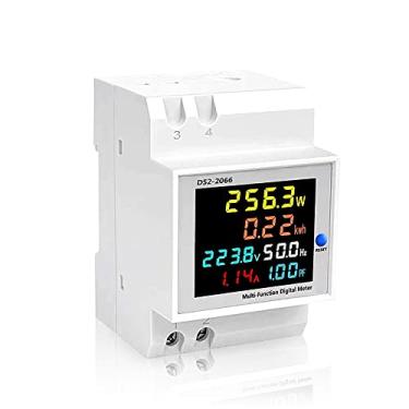 Imagem de Medidor de Eletricidade Monofásico Medidor Elétrico Inteligente Doméstico Instalação de Trilho Guia Tensão AC Corrente Frequência de Energia Energia Elétrica Fator de Potência Tela LCD Colorida