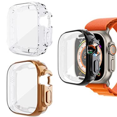 Imagem de Capa protetora de tela compatível com Apple Watch Ultra 2/Apple Watch Ultra de 49 mm, TPU macio banhado em toda a volta, à prova de arranhões, capa à prova de choque para Apple Watch Ultra de 49 mm