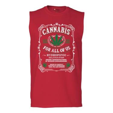 Imagem de Camiseta Cannabis for All Muscle 420 Weed Leaf Smoking Marijuana Legalize Pot Funny High Stoner Humor Pothead Masculina, Vermelho, M