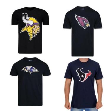Imagem de Kit Camisetas Masculina 3 Peças Estampadas New Era NFL Em Algodão-Masculino