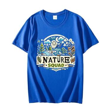 Imagem de Camiseta Nature Lover Squad Nature Shirts for Naturalists Fashion Graphic Unissex Camiseta Manga Curta, Azul, P
