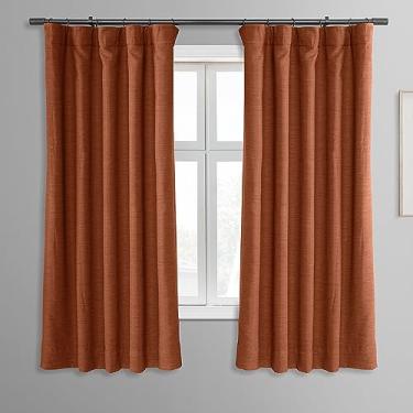 Imagem de HPD Half Price Drapes Bellino Cortina de escurecimento de quarto 127 x 150 cm (1 painel), BOCH-PL1609-63, Persimmon