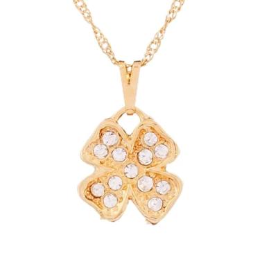 Imagem de Colar Trevo com Strass 15mm - Sunshine Cristais Cor:Ouro