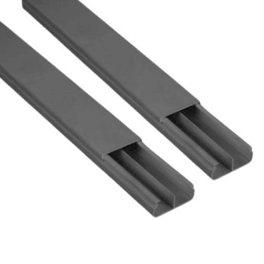 Imagem de Kit 2 Canaleta Preta 2 Divisórias Cabos Fita Dupla Face 2M