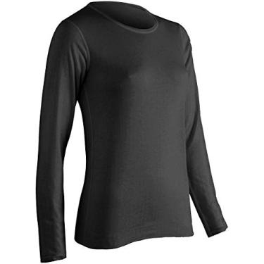 Imagem de (Medium, Black) - ColdPruf Women's Platinum Dual Layer Long-Sleeve Crew-Neck Top